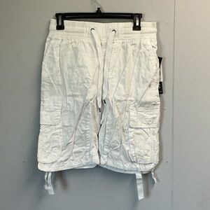 South Pole White Cargo Shorts for Men